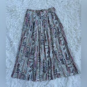 Maren Vintage Multicolor Pleated Long Skirt Size M.